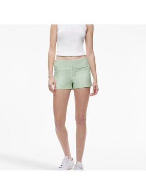 Alice + Olivia Donald Faux Leather Shorts, Pistachio